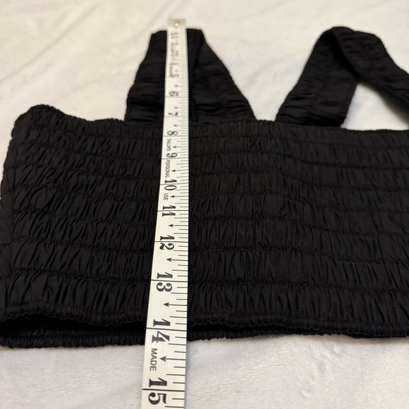 NWOT A.L.C. Cielo Smocked Racerback Cropped Tank Top in Black Size 4 - Picture 12 of 15